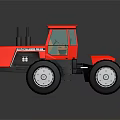 Red Case IH Tractor With Large Tires Black Grille And Cab Design