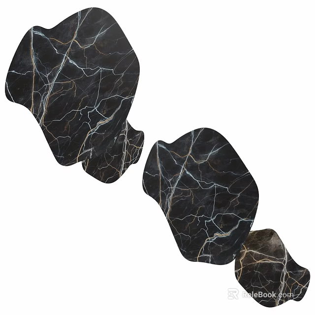 Black Marble Texture Wall Lamp With Irregular Shape Modern Decorative Design 3d model