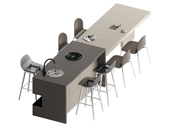 Nakajima Table and Chair Combination 3d model