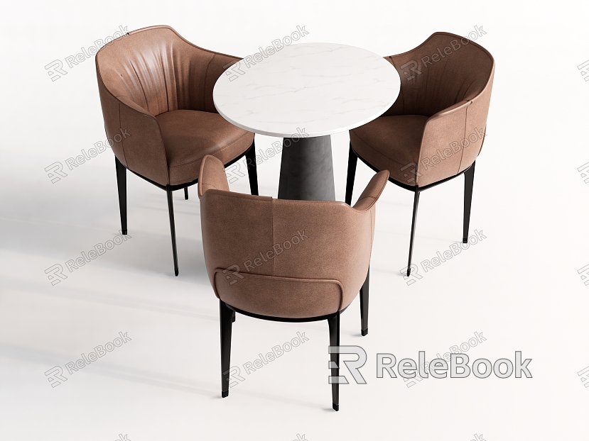 Dining Table and Chair Combination Leisure Chair Dining Chair Backrest Chair Leather Chair Decorative Chair Coffee Chair Dining Table Round Table model