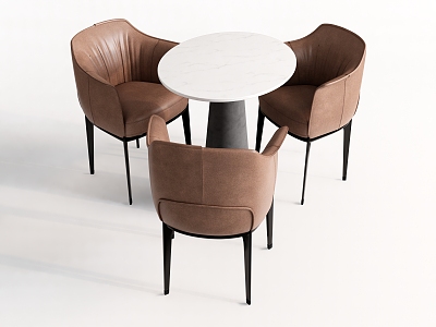 Dining Table and Chair Combination Leisure Chair Dining Chair Backrest Chair Leather Chair Decorative Chair Coffee Chair Dining Table Round Table model