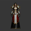 3D Elegant Fantasy Character Creature With Hooded Robe And Detailed Gold Blue Armor