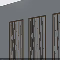 Four Modern Hinged Doors With Metal Frame And Geometric Decorative Panels 3d model