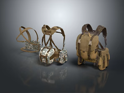 Tactical Backpacks With Multiple Pockets Straps And Durable Outdoor Design 3d model