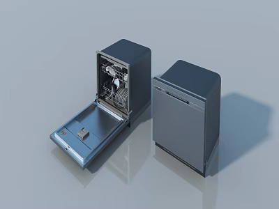 Modern Dishwashers With Open Door Interior And Closed Unit Design View 3d model