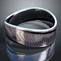 Modern Silver Textured Ring With Double Band And Shiny Polished Finish