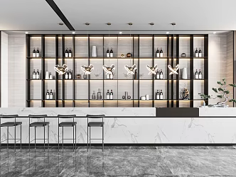 Modern Bar Counter Sales Office Water Bar Counter 3d model