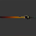 Futuristic Red Gradient Blade Sword With Yellow And Black Mechanical Handle And Blue Accents