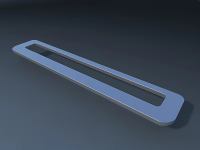 Durable Metal Rectangular Bracket With Long Central Slot And Smooth Edges 3d model