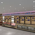 Bright Tobacco And Liquor Store Interior With Shelves Checkout Counter And Displayed Products