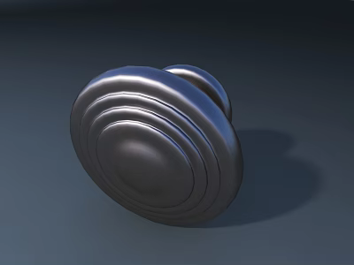 Metallic Circular Sculpture Carving With Concentric Circles And Smooth Surface Design 3d model