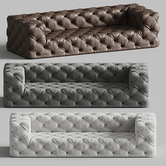 Turri French Multiplayer Sofa Leather Sofa 3d model