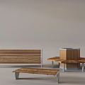 Wooden Outdoor Chairs With Metal Frames And Various Bench Shapes For Garden Use