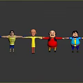 Cartoon Characters Standing In A Line Holding Hands With Different Body Types And Colorful Outfits