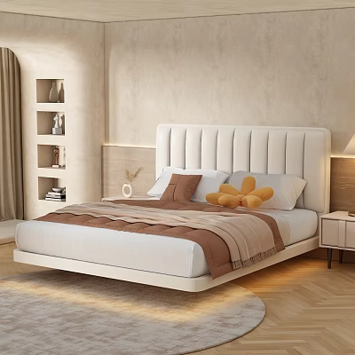 Bed Bedroom Quilt 3d model