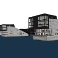 Modern Office Building Complex With Glass Facades And Geometric Architectural Design