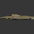 Cream Colored Model Airplane With Red Stripes Stealth Fighter Shape Transparent Cockpit And Dark Background