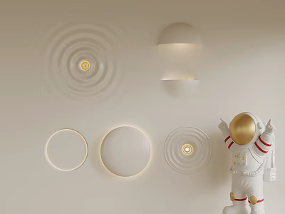 Cream wind ripple lamp wall lamp gypsum lamp 3d model
