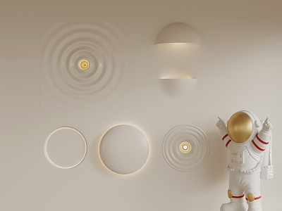 Cream wind ripple lamp wall lamp gypsum lamp 3d model