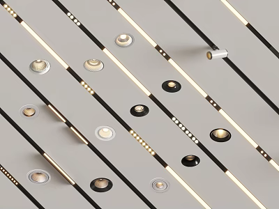 Modern downlight spotlight magnetic attraction lamp 3d model