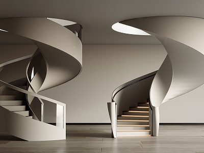 modern revolving staircase model