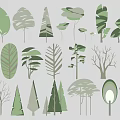 Creative Green Plant and Tree Pattern Wall Decor for Home Decoration
