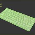 Slim White Wireless Computer Keyboard with Compact Design for Typing and Use 3d model
