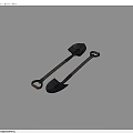 Household Tools Set Of Two Pickaxes With Wooden Handles And Black Metal Heads