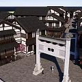Ancient Architecture Featuring Traditional Black Tile Roofs Wooden Structures And Historic Street Layout