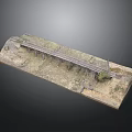 Detailed Miniature Railroad Model Scene With Tracks Bridge Grass And Dirt