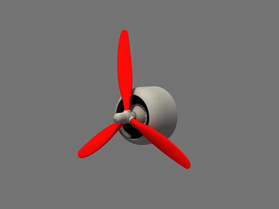 Red Propeller with White Base for Small Aircraft Model Assembly 3d model