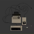 Vintage Electronic Computer System With Monitor Keyboard And Disk Drive