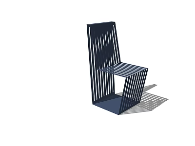 Modern Black Leisure Chair With Vertical Striped Design And Geometric Structure 3d model
