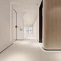 Modern Minimalist Interior Design With Circular Skylight Green Plants Glass Door And White Walls