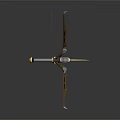 Multi Armed Weapon With Wooden And Metal Parts And Spiked Mechanical Structure Tips