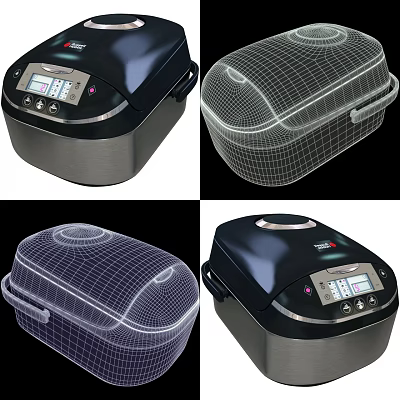Modern Electric Rice Cooker With Digital Control Panel And Sleek Black Design For Kitchen Appliance 3d model