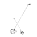 Modern Metallic Floor Lamp with Crossed Poles and Geometric Base Design