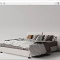 Modern Double Bed Interior Design With Upholstered Headboard Mattress Bedding And Pillows