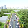 Road Road greening Road facilities 3d model