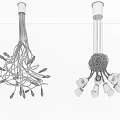 Modern Abstract Chandeliers with Branch Like Metal Structure and LED Bulbs