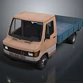 Mercedes Benz Brown Cab Truck With Blue Open Cargo Bed And Single Cab Design