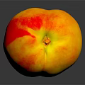 Fresh Ripe Yellow and Red Peach on Black Background with Clear Reflection