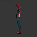 Spider Man 3D Model in Red and Blue Costume with Spider Web Pattern Standing Pose 3d model