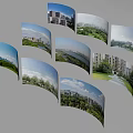 Curved Structural Display Panels Showcasing Urban Landscapes Natural Scenery And Architecture