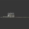 Historic Castle Architecture Model With Multiple Spires Towers Green Lawns And Water Moat