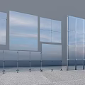 Modern Building Exterior Wall With Glass Curtain Metal Frame And Sky Reflection