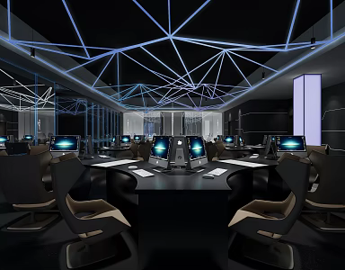 Modern Internet Cafes 3d model