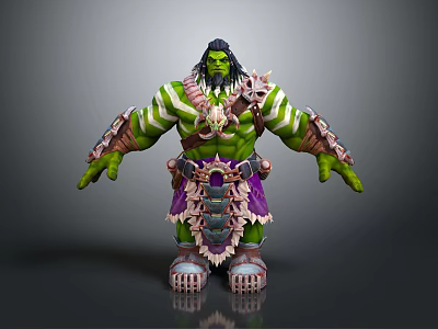 Modern Game Character Hulk Green Orc Marvel Hero Animated Character 3d model