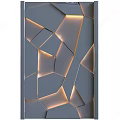 Modern Irregular Geometric Background Wall With Illuminated Panel And Warm Lighting 3d model