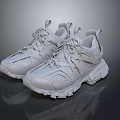 White Casual Sneakers with Lace Up Design Thick Sole Modern Outdoor Style Footwear